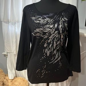 Karen Scott black blouse.